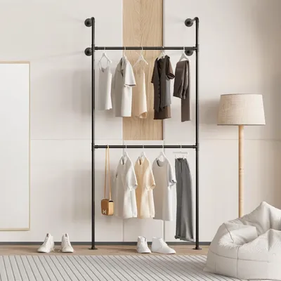Immagine prodotto di Porta abiti in metallo - Appendiabiti da parete - Grucce - Appendiabiti a parete - Porta abiti - Design industriale