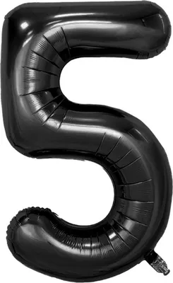 Zdjęcie produktu dla Balon foliowy nr 5, ok. 100 cm, czarny