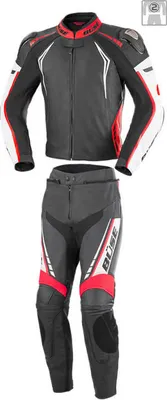 Obrázek produktu pro Büse Silverstone Pro 2-dílná dámská kožená kombinéza na motorku Barva: černá/bílá/červená, Velikost: 44