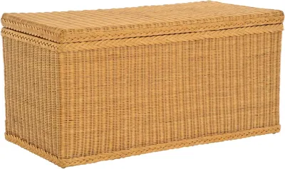 Produktbild von KRINES HOME Truhe / Wäschetruhe aus Rattan (Honig, Groß)