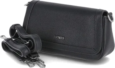 Produktbild von L.Credi Damen Überschlagtasche/ Umhängetasche MALINA schwarz Kunstleder vegan-