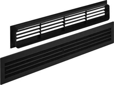 Produktbild von Lüftungsgitter BRISE 457 x 92 x 17 mm schwarz doppelseitig durchblicksicher Schlitzlochung Belüftungsgitter Schlitzgitter Türgitter von SO-TECH