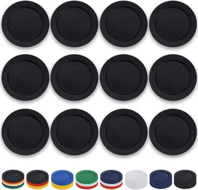 Produktbild von Berglander Schwarze Kunststoff Teller Set 12 Stück 25cm für Picknick Camping und Garten