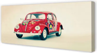 Produktbild von Leinwandbild 125x50 Wandkunst Rote Blumen in Auto