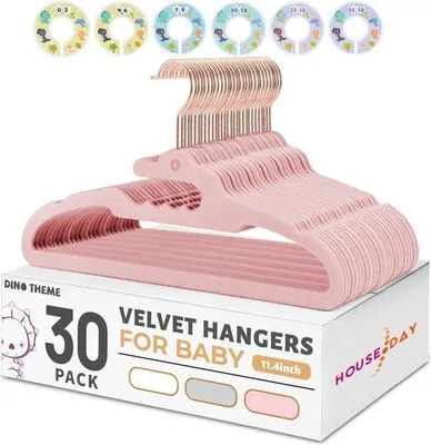 Produktbild von Baby-Kleiderbügler 29cm breit, Samt, rosa Gold, rutschfest