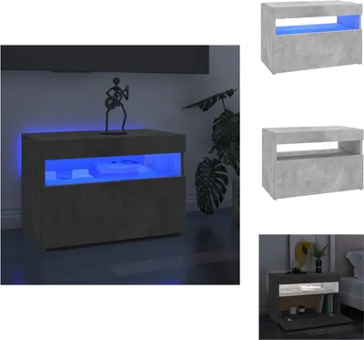 Produktbild von vidaXL TV-Schrank mit LED-Leuchten Betongrau 60x35x40 cm -  TV-Möbel