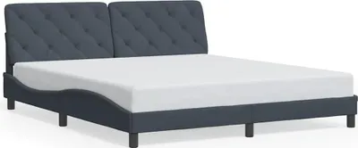 Obrázek produktu pro Rám postele bez matrace tmavě šedý 200x200 cm sametový