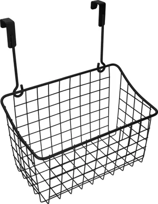 Produktbild von QUVIO Wandregal - Organizer - Hängendes Aufbewahrungsregal - Metall - Schwarz - 13,5 x 25,5 x 29 cm (lxbxh)