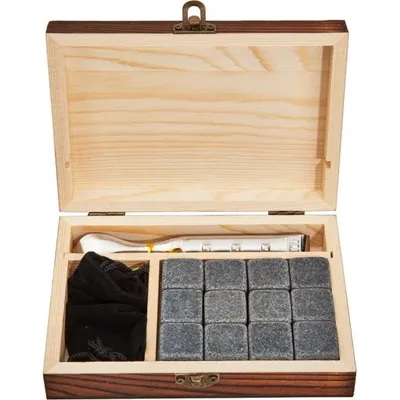 Produktbild von Whisky Steine Geschenkset 12 Steine - Whisky Steine - Eiswürfel aus Stein - Whiskey Stones - Whisky Geschenk - Whisky Geschenkset