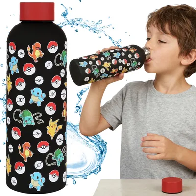 Produktbild von Pokémon Trinkflasche aus Edelstahl für Kinder, 800 ml