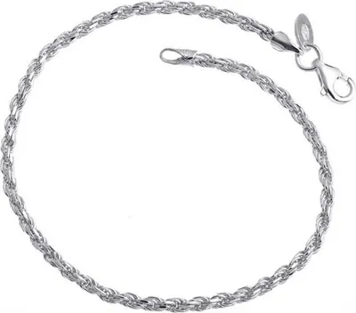 Produktbild von SILBERKETTEN STORE Kordelkette Armband 2,4mm - 925 Silber, Länge wählbar von 16-25cm - 21cm