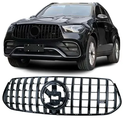 Sport Kühlergrill Schwarz Glanz für Mercedes GLE V167 SUV C167 Coupe 2018-2023 – Produktansicht