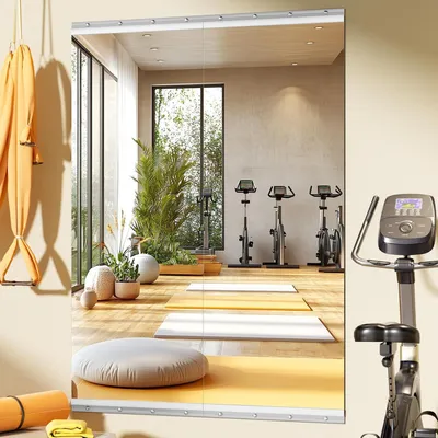 Produktbild von Ganzkörperspiegel 140x52cm 2 Stück, Fitness & Yoga Wandspiegel, Gehärtetes Glas