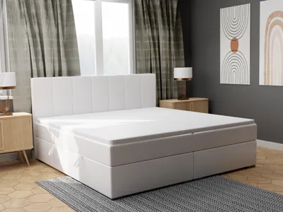 Produktbild von FEDVE Boxspringbett Schlafzimmerbett GANDIA mit 2 Bettkästen, Doppelbett mit Bonell-Matratze und Topper 140x200