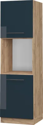 Image de Meuble pour four Vicco Fame-Line Bleu foncé brillant 60cm ouvert, Model 48894