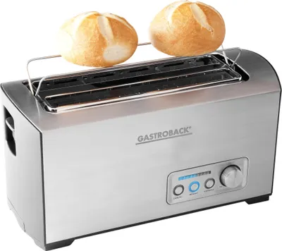 Produktbild von Gastroback Design Pro 4S, 2 Scheibe(n), Schwarz, Edelstahl, Edelstahl, Tasten, Drehregler, 1500 W, 220-240 V