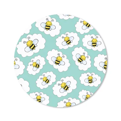 Produktbild von MuchoWow® Mauspad Mousepad Biene - Insekten - Muster - Grün 20x20 cm - Mousepads - Maus Mat - Pad - Mausunterlage - Schreibtischmatte