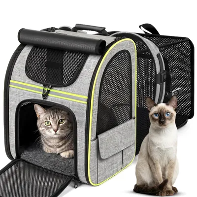 Produktbild von Haustier Rucksack für Hund Katze, Hunderucksack, Katzenrucksack bis 7kg für kleine, mittelgroße Hunde, Katzen, Transporttasche mit Reflektoren, Retoo