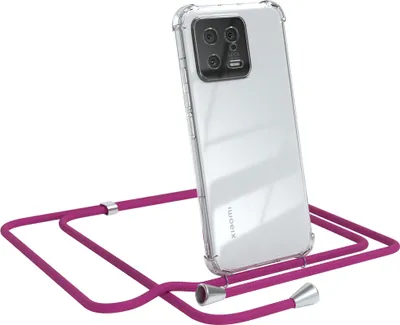 Produktbild von EAZY CASE Handykette kompatibel mit Xiaomi 13, Handyhülle mit Umhängeband, Handykordel, Schutzhülle Clear, Band in Rosa