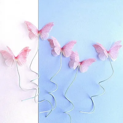 Produktbild von 5 Stück Schmetterling Geburtstagstorte Topper - Geburtstagsfeier - Dessert Dekoration - Geschenke für Schmetterling Thema Geburtstagsfeier - Partydekorationen (rosa)