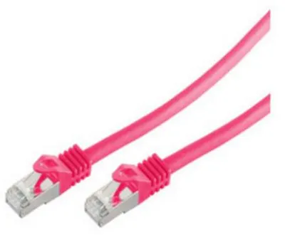 Image de Câble patch RJ45 avec câble brut CAT 7 PIMF magenta 0,2
