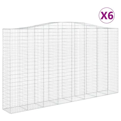 Zdjęcie produktu dla Kosze gabionowe, 6 szt, 400x50x220/240 cm, galwanizowane żelazo