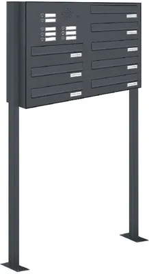 Produktbild von 8er Briefkastenanlage Standsystem Durchwurf - Klingel RAL 7016 Anthrazit