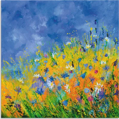 Produktbild von ARTland Wandbild Alu für Innen & Outdoor Wildblumen Größe: 70x70 cm