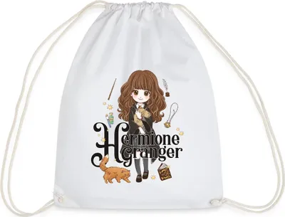 Produktbild von Spreadshirt Harry Potter Hermine Granger Chibi Turnbeutel, One size, Weiß