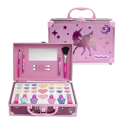 Produktbild von Martinelia Galaxy | Kosmetikkoffer fr Kinder - Glitzer Make-up Set fr Mdchen - Eyeshadows - Lippenstifte - Rouge - Nagellacke