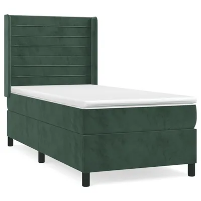 Immagine prodotto di vidaXL Letto a molle con materasso verde scuro 90x200 cm in velluto