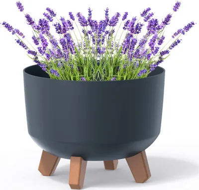 Produktbild von Gracia Standard anthrazit rundes Bein Blumentopf DGRL240-S433