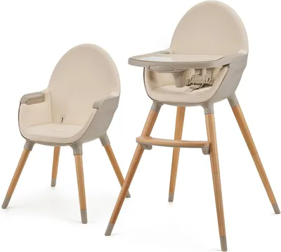 Zdjęcie produktu dla Krzesło dla dziecka - Krzesło do karmienia - Bezpieczne karmienie - Funkcja 2 w 1 - 58 x 55 x 96 cm - Beżowe