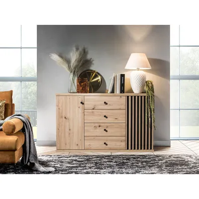 Immagine prodotto di Cassettiera combinata ORURO 1 – rovere artisan / nero