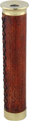 Productafbeelding van Kaleidoscoop maritieme decoratie messing/leer 4x17cm Ø=4cm