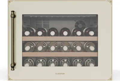 Produktbild von Klarstein Vinsider Victoria 28 Weinkühlschrank – 28 Flaschen, 1 Zone, 5–20°C, Touch-Bedienung, LED, Vibrations- und UV-Schutz, einbaufertig, leise, cremefarben