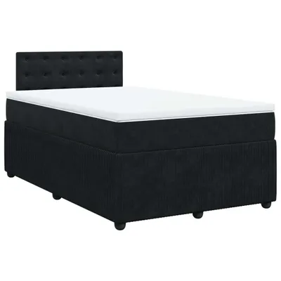 Produktbild von Boxspringbett mit Matratze Schwarz 120x190 cm Samt