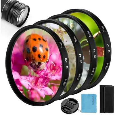 Zdjęcie produktu dla Zestaw filtrów do zbliżeń 40,5 mm +1 +2 +4 +10 torba do Nikon Sony DSLR