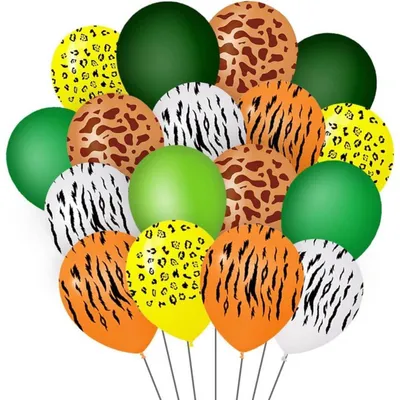 Productafbeelding van Ballonnen, 42 stuks, 30 cm (12 inch), latex, dieren van de savanne, thema: safari, jungle