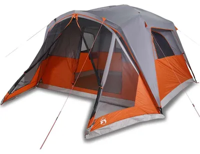 Immagine prodotto di vidaXL Tenda familiare con tenda 6 persone Grigio e arancione Impermeabile