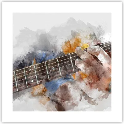 Produktbild von Poster - Poster ohne Rahmen - Gitarre Musik - 40x40 cm - Wand Bild - Wanddeko - Wandbilder - Kunstposter - Wandposter - Bilder - Kunstdruck - Wanddekoration - Wandbild - P2XAC40x40-3448