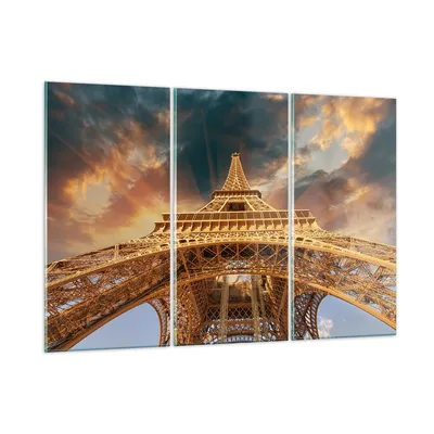 Produktbild von Bilder auf glas - Eiffle Architektur Paris - 105x70cm - Glasbilder - Wandbilder - Kunstdruck - zum Aufhängen bereit - Wanddekoration aus Glas - Glas Bilder - Wandbild auf Glas - GCE105x70-2437