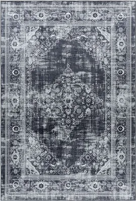 Produktbild von Waschbarer Teppich Federico rechteckig, Farbe: Schwarz, Größe:160x230 cm