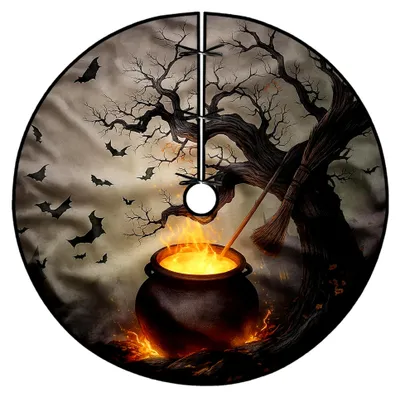 Produktbild von Halloween-Baumrock, schwarzer Gruselkessel für Innen- und Außenbereich, 91,4 cm