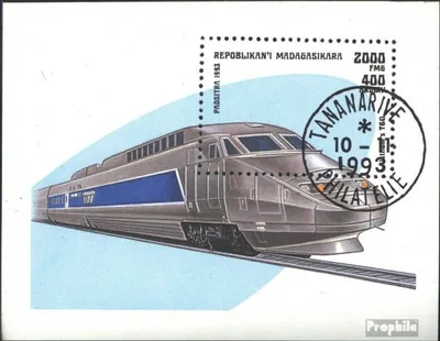Produktbild von Briefmarken Madagaskar 1993 Mi Block238 (kompl.Ausg.) gestempelt Lokomotiven