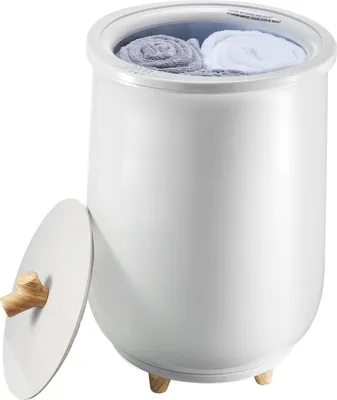 Produktbild von SucceBuy Handtuchwärmer Eimer 20 L mit LED-Beleuchtung, automatischer Abschaltung und einstellbarer Temperatur, ideal für Spa, Badezimmer und Waschküche, zum Erwärmen von Handtüchern, Farbe Grau