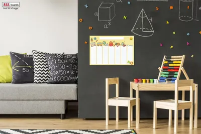 Obrázok produktu pre Allboards magnetická bezrámová kovová tabuľa s potlačou 60x40cm - žltý rozvrh