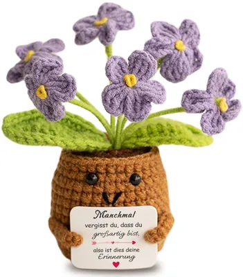 Productafbeelding van Handgemaakte mini-bloem – gehaakte bloem, decoratie, cadeau-idee, paars
