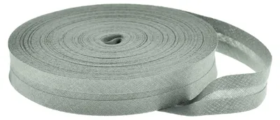 25m Schrägband Baumwolle Breite 20mm gefalzt, hellgrau