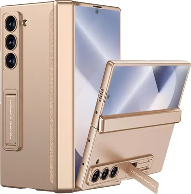 Obrázek produktu pro Pouzdro na Samsung Galaxy Z Fold 6, Magnetické ochranou pantu, All-Inclusive kryt s ochranou displeje a stojánkem zlaté